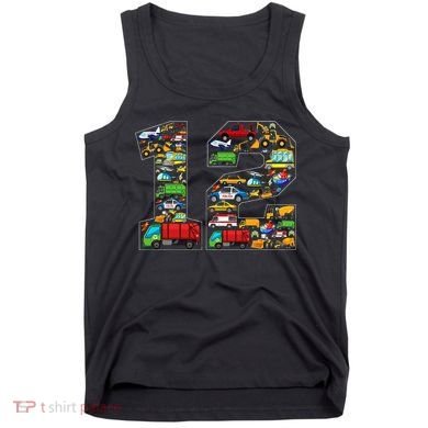 12th Birthday Transportation 12 Year Old Party Tank Top