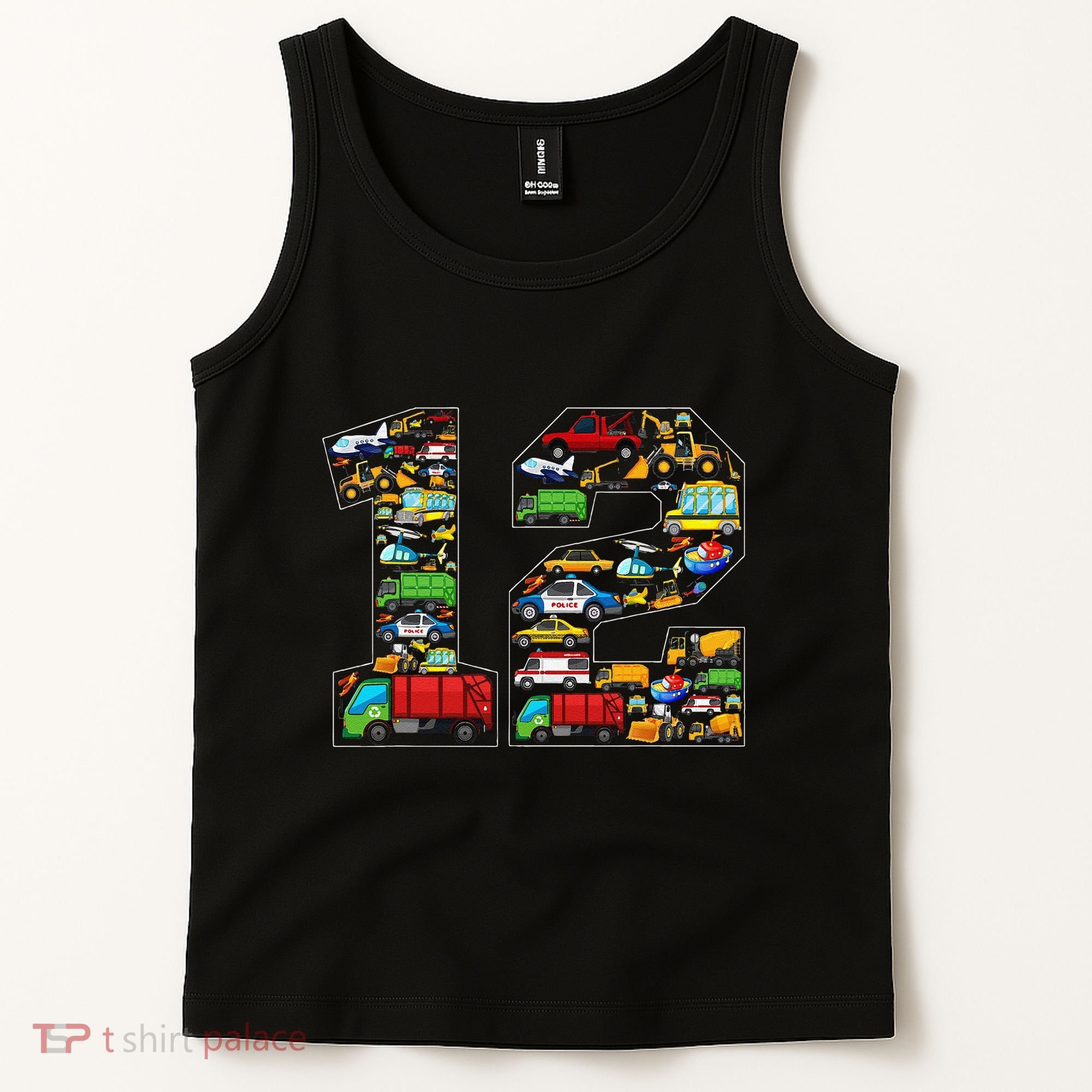 12th Birthday Transportation 12 Year Old Party Tank Top