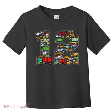 12th Birthday Transportation 12 Year Old Party Toddler T-Shirt
