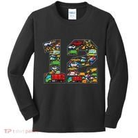 12th Birthday Transportation 12 Year Old Party Kids Long Sleeve Shirt thumb 0