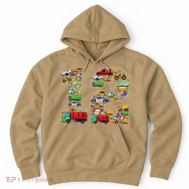 12th Birthday Transportation 12 Year Old Party Hoodie