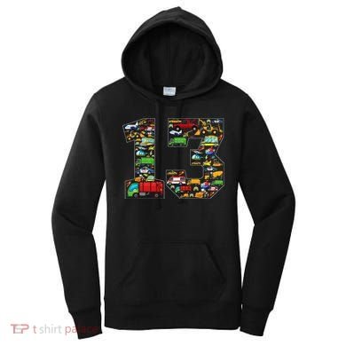 13th Birthday Transportation 13 Year Old Party Women's Hoodie