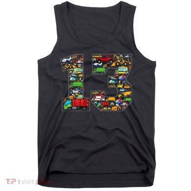 13th Birthday Transportation 13 Year Old Party Tank Top