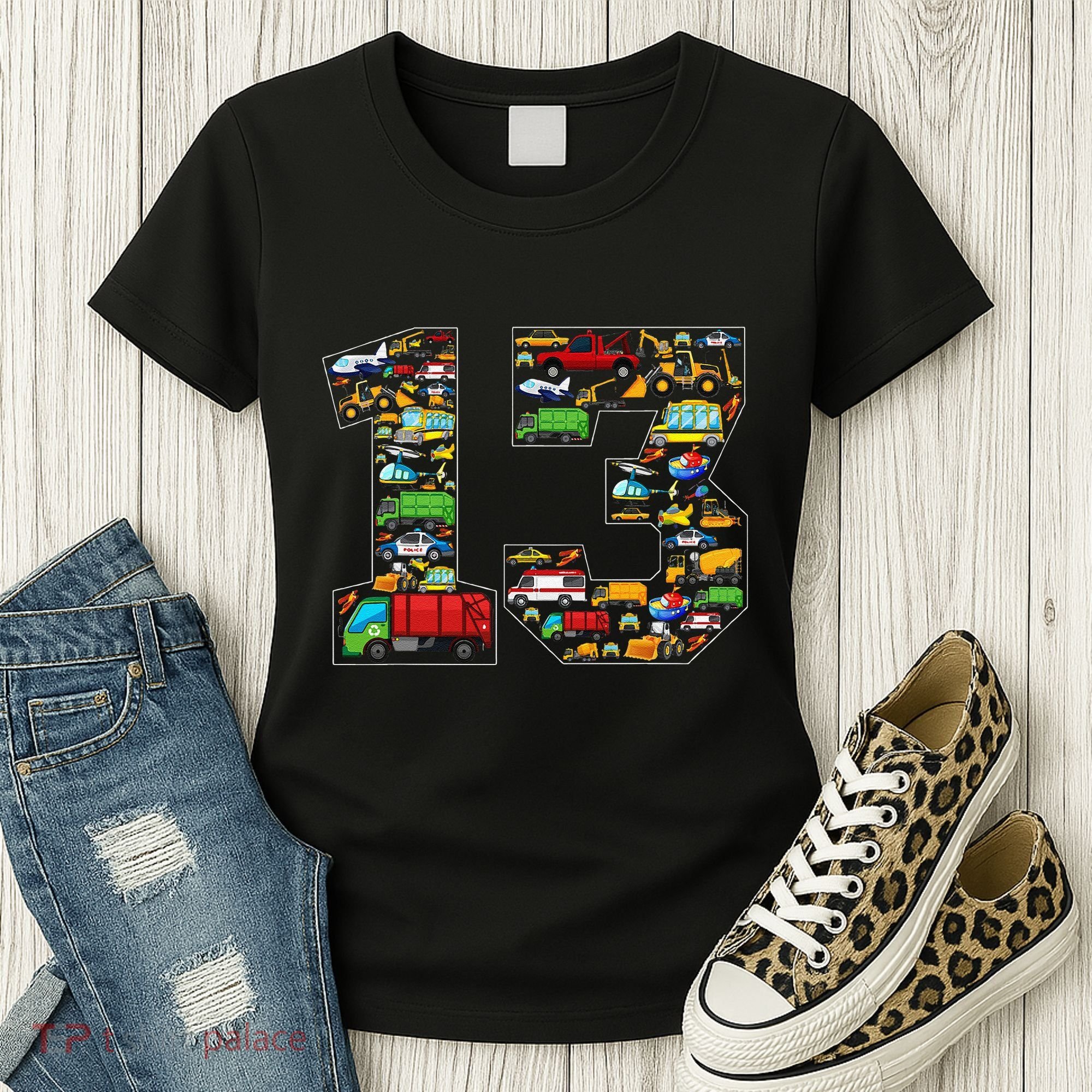 13th Birthday Transportation 13 Year Old Party Women's T-Shirt