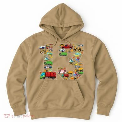 13th Birthday Transportation 13 Year Old Party Hoodie