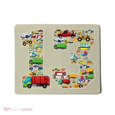 13th Birthday Transportation 13 Year Old Party Mousepad