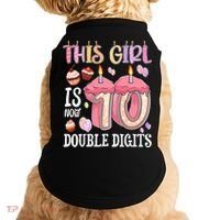 10th Birthday This Girl Is Now 10 Years Old Double Digits Doggie Tank thumb 0