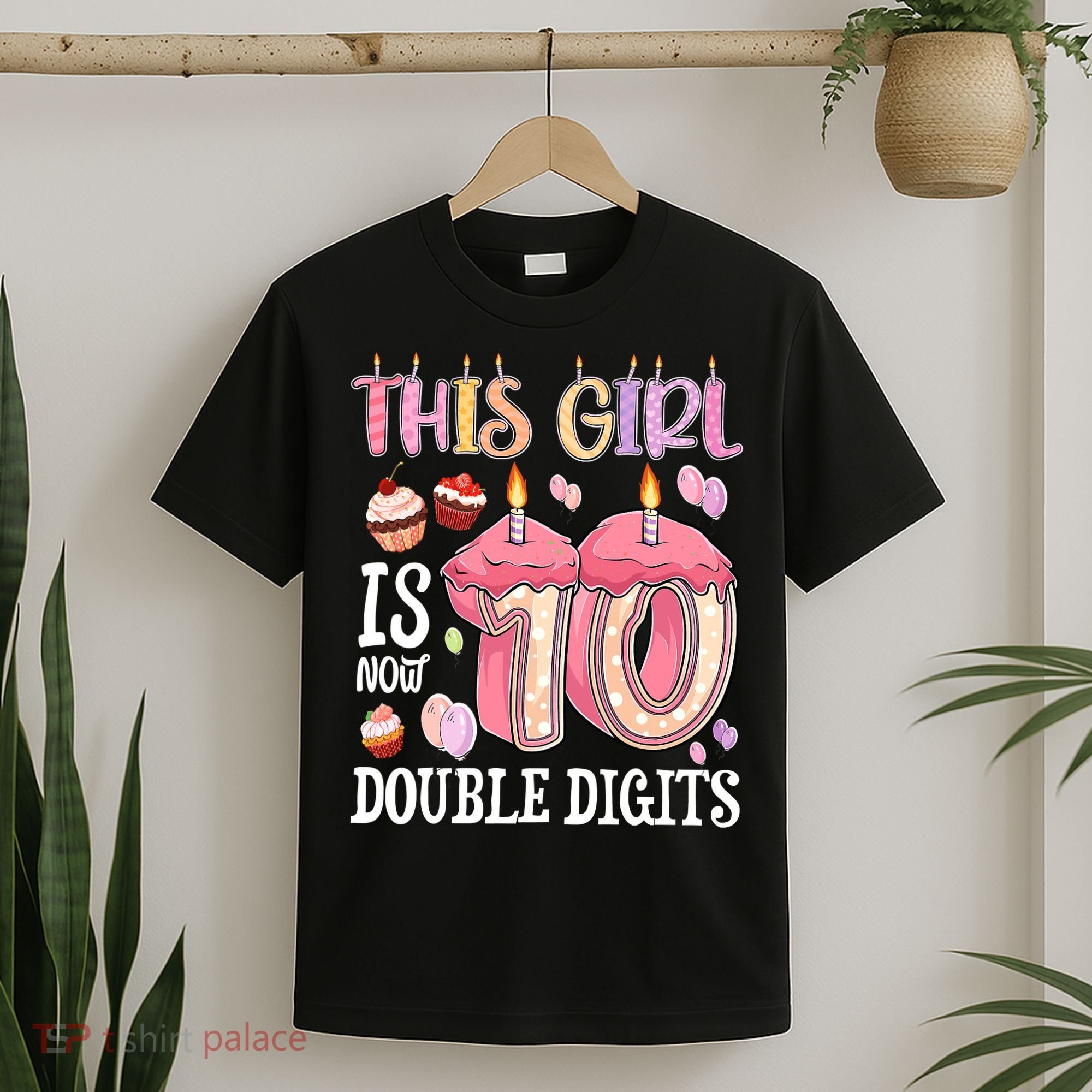 10th Birthday This Girl Is Now 10 Years Old Double Digits T-Shirt