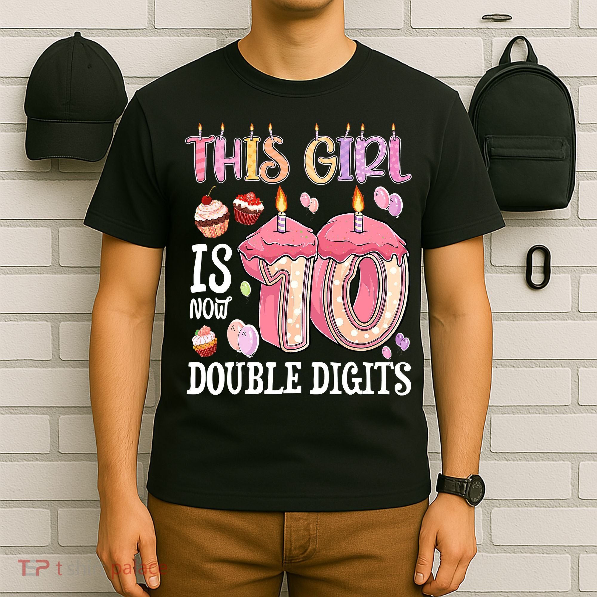 10th Birthday This Girl Is Now 10 Years Old Double Digits T-Shirt