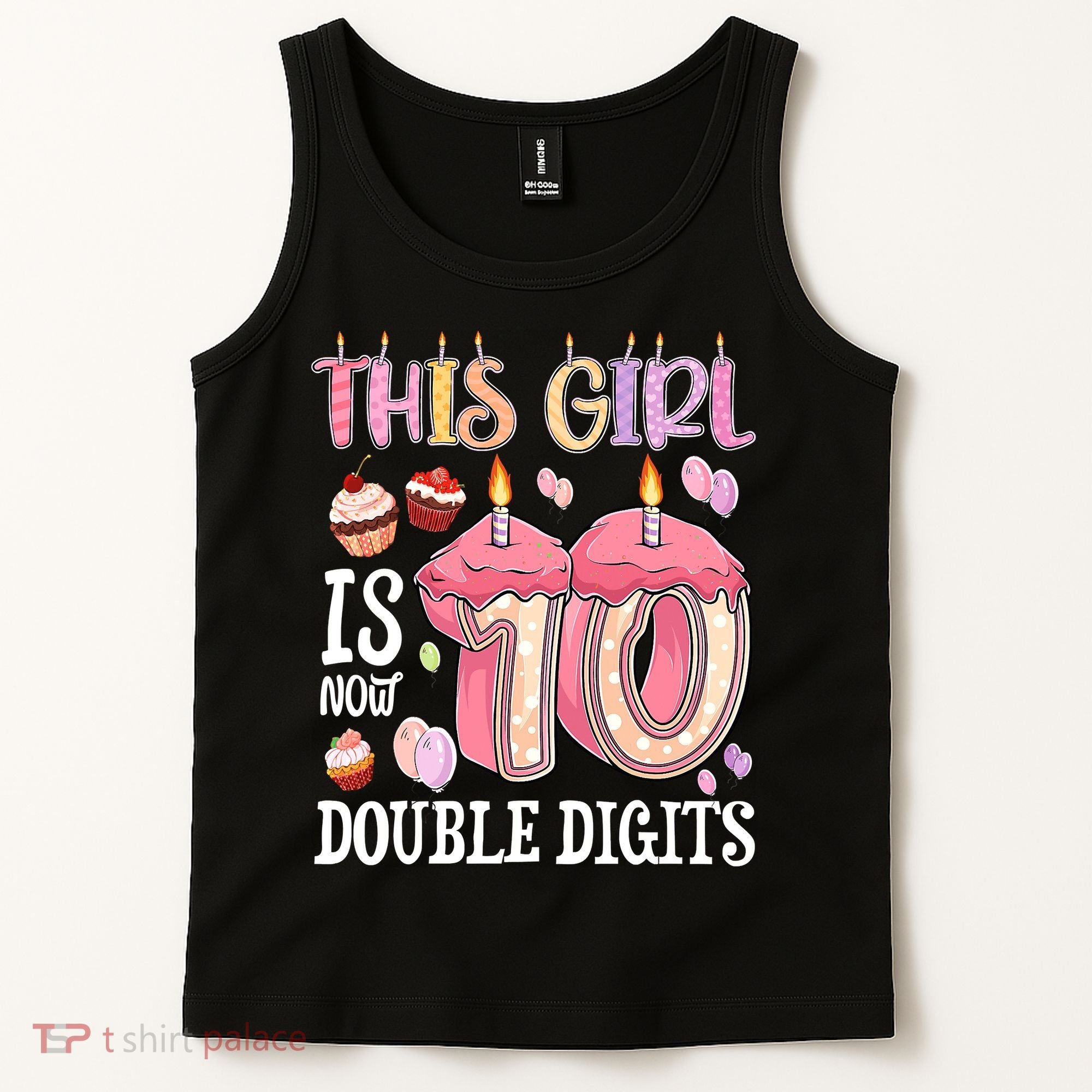 10th Birthday This Girl Is Now 10 Years Old Double Digits Tank Top