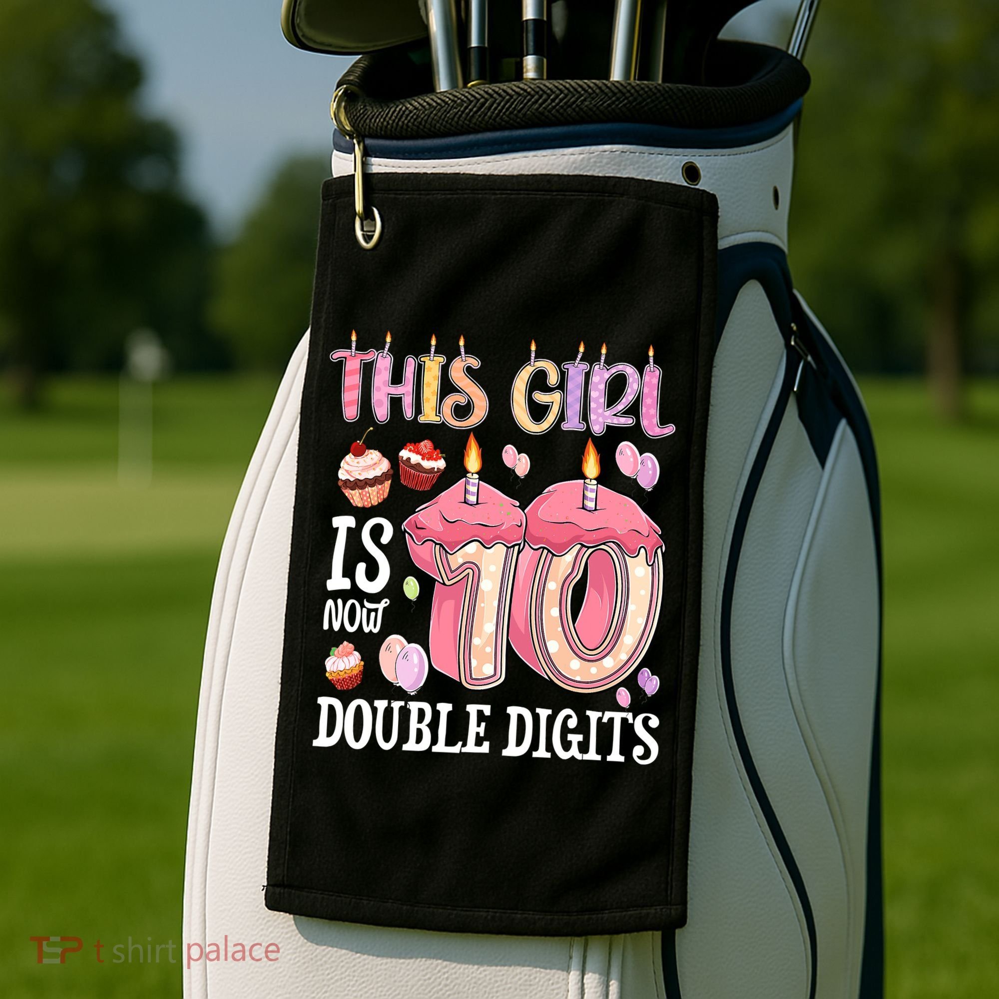 10th Birthday This Girl Is Now 10 Years Old Double Digits Golf Towel