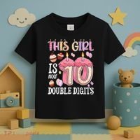10th Birthday This Girl Is Now 10 Years Old Double Digits Toddler T-Shirt thumb 3