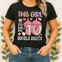 10th Birthday This Girl Is Now 10 Years Old Double Digits Women's T-Shirt thumb 2