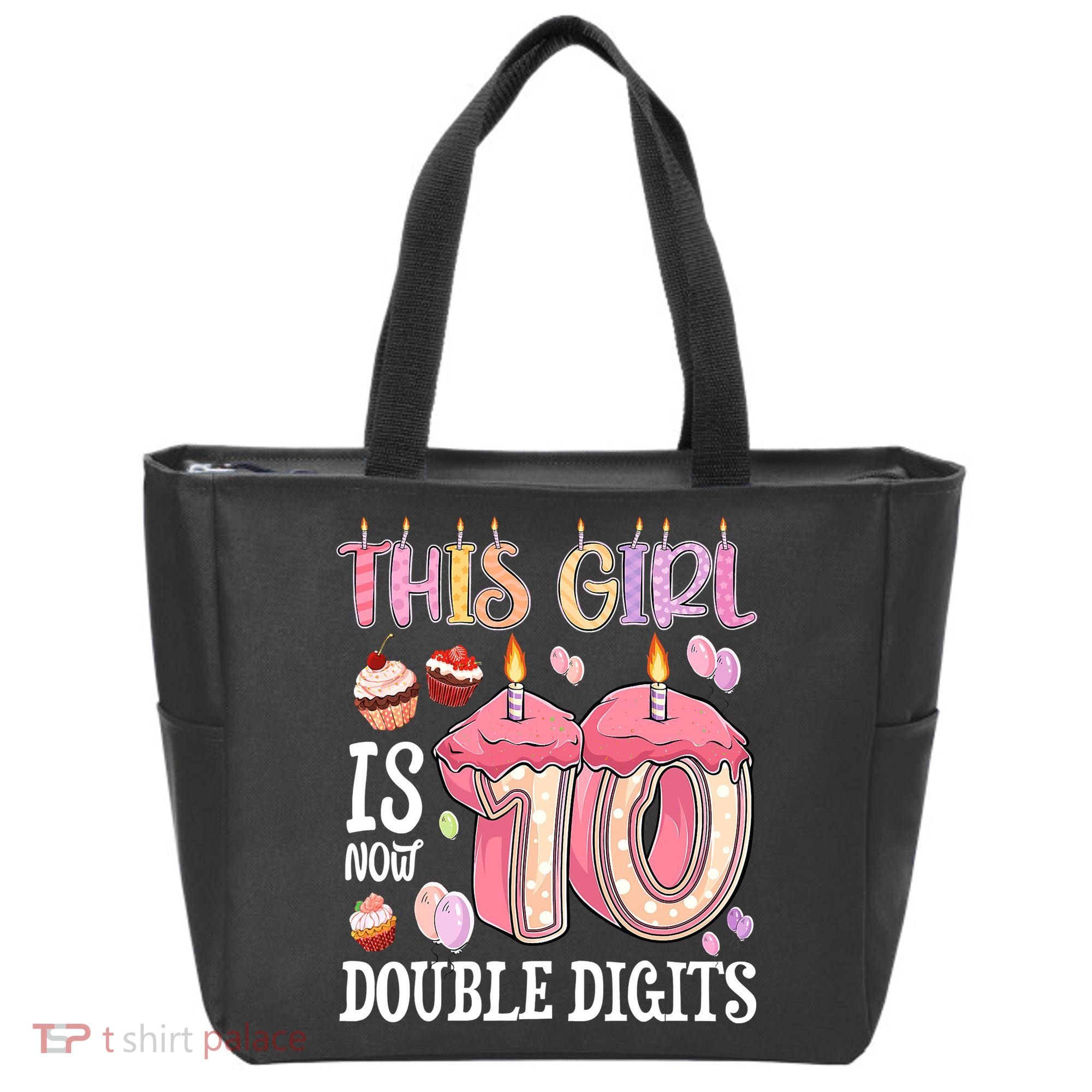 10th Birthday This Girl Is Now 10 Years Old Double Digits Tote Bag
