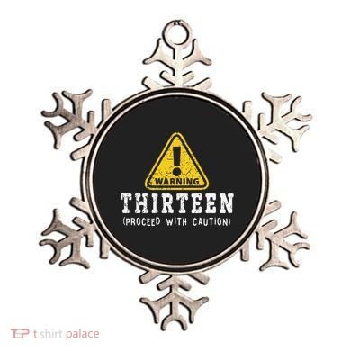 13th Birthday Thirteen Funny Warning Sign Birthday Ornament