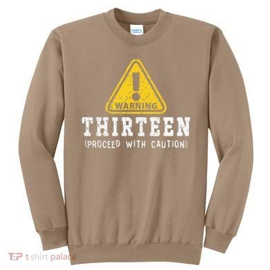 13th Birthday Thirteen Funny Warning Sign Birthday Sweatshirt