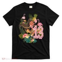 13th Birthday Tiki Party Pool Summer Hula Hawaiian Luau Friend T-Shirt thumb 0