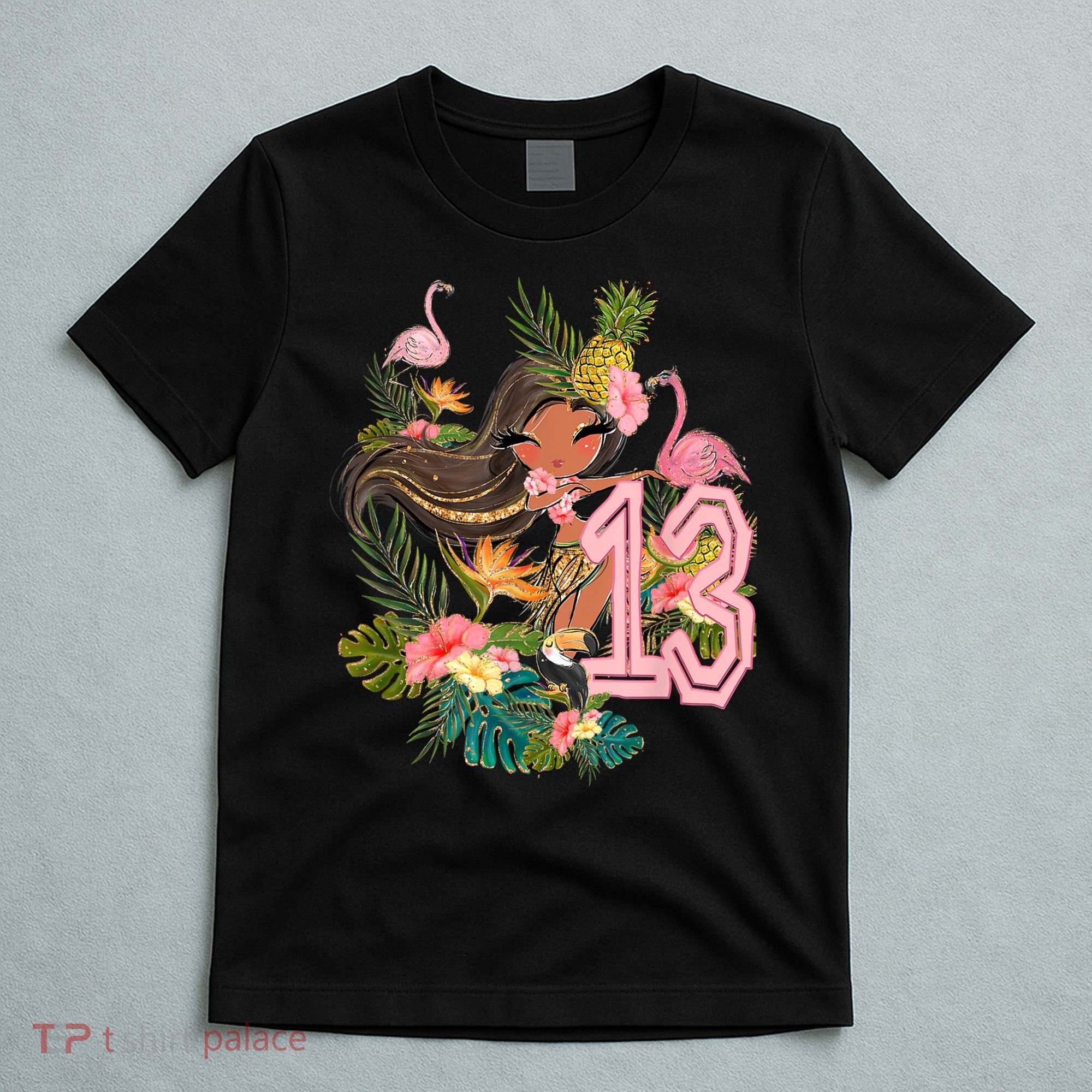 13th Birthday Tiki Party Pool Summer Hula Hawaiian Luau Friend T-Shirt