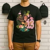 13th Birthday Tiki Party Pool Summer Hula Hawaiian Luau Friend T-Shirt thumb 6