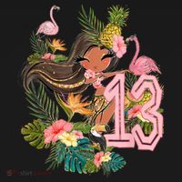 13th Birthday Tiki Party Pool Summer Hula Hawaiian Luau Friend Women's Hoodie thumb 2