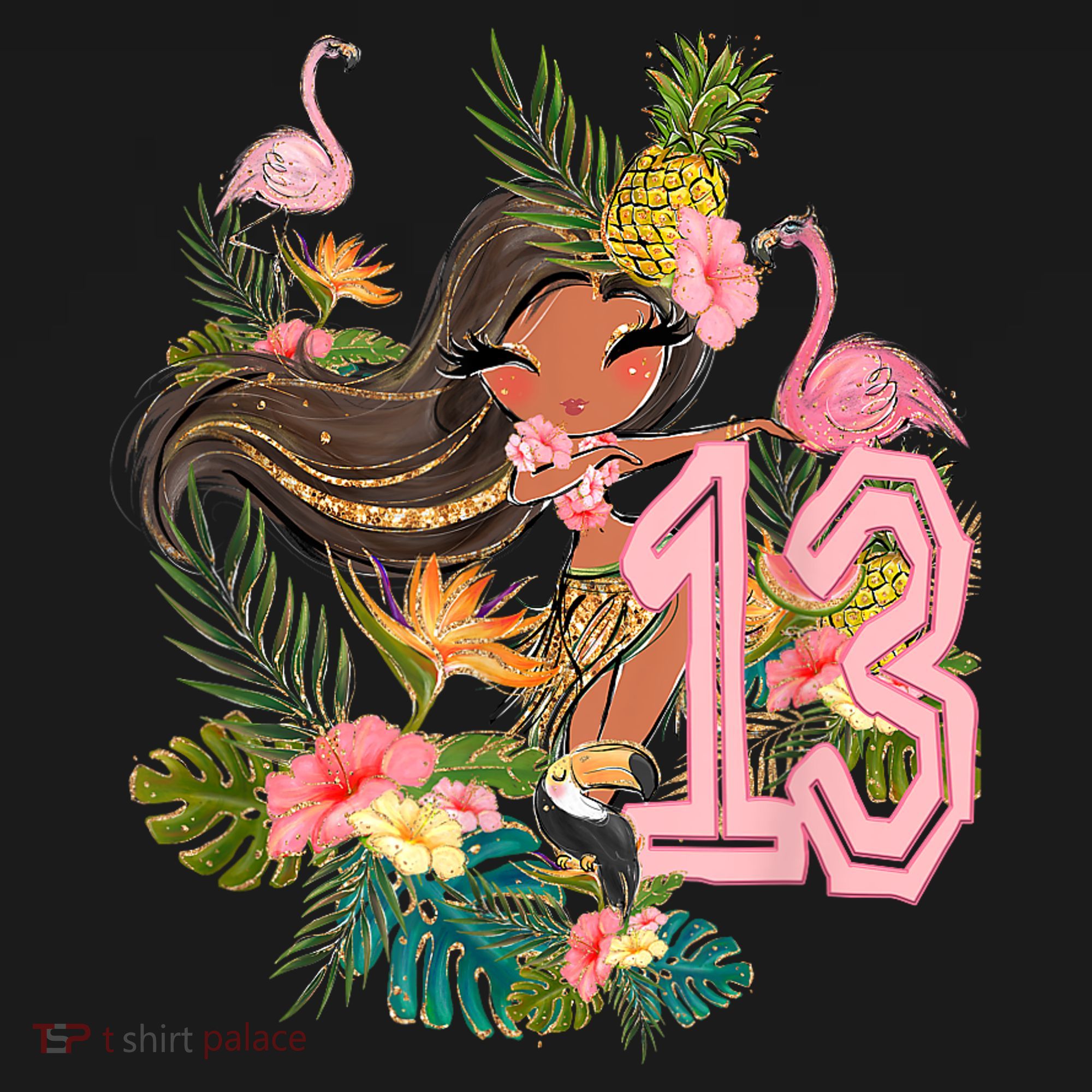 13th Birthday Tiki Party Pool Summer Hula Hawaiian Luau Friend Women's Hoodie