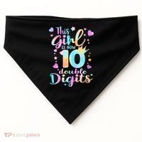 10th Birthday This Girl Is Now 10 Double Digits Tie Dye USA-Made Doggie Bandana thumb 0