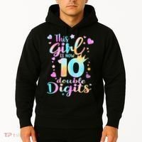 10th Birthday This Girl Is Now 10 Double Digits Tie Dye Hoodie thumb 2