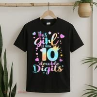 10th Birthday This Girl Is Now 10 Double Digits Tie Dye T-Shirt thumb 2