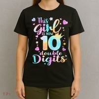 10th Birthday This Girl Is Now 10 Double Digits Tie Dye T-Shirt thumb 4