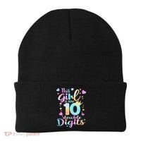 10th Birthday This Girl Is Now 10 Double Digits Tie Dye Beanie thumb 0