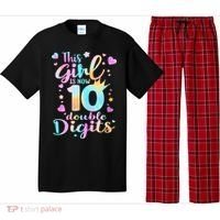 10th Birthday This Girl Is Now 10 Double Digits Tie Dye Pajama Set thumb 0