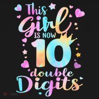 10th Birthday This Girl Is Now 10 Double Digits Tie Dye Women's Hoodie thumb 2