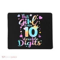 10th Birthday This Girl Is Now 10 Double Digits Tie Dye Mousepad thumb 0