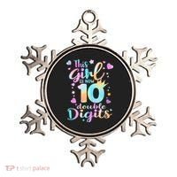 10th Birthday This Girl Is Now 10 Double Digits Tie Dye Ornament thumb 0