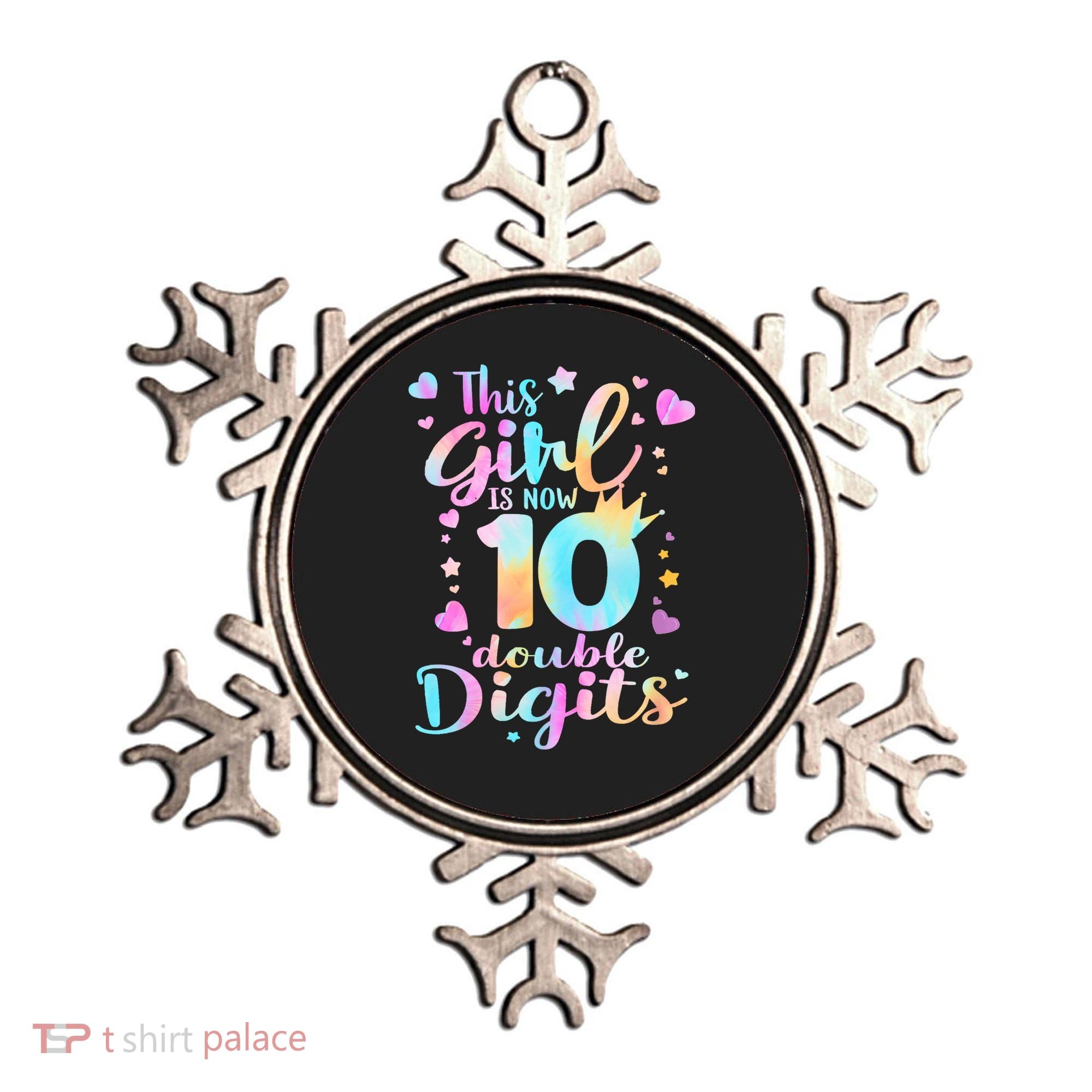 10th Birthday This Girl Is Now 10 Double Digits Tie Dye Ornament