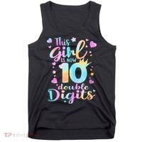 10th Birthday This Girl Is Now 10 Double Digits Tie Dye Tank Top thumb 0