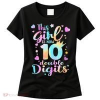 10th Birthday This Girl Is Now 10 Double Digits Tie Dye Women's T-Shirt thumb 0