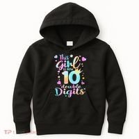 10th Birthday This Girl Is Now 10 Double Digits Tie Dye Kids Hoodie thumb 0
