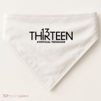 13th Birthday Teenager Thirteen Year Old USA-Made Doggie Bandana thumb 0