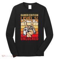 14Th Birthday Video Gamer Edition Level 14 Unlocked Long Sleeve Shirt thumb 0