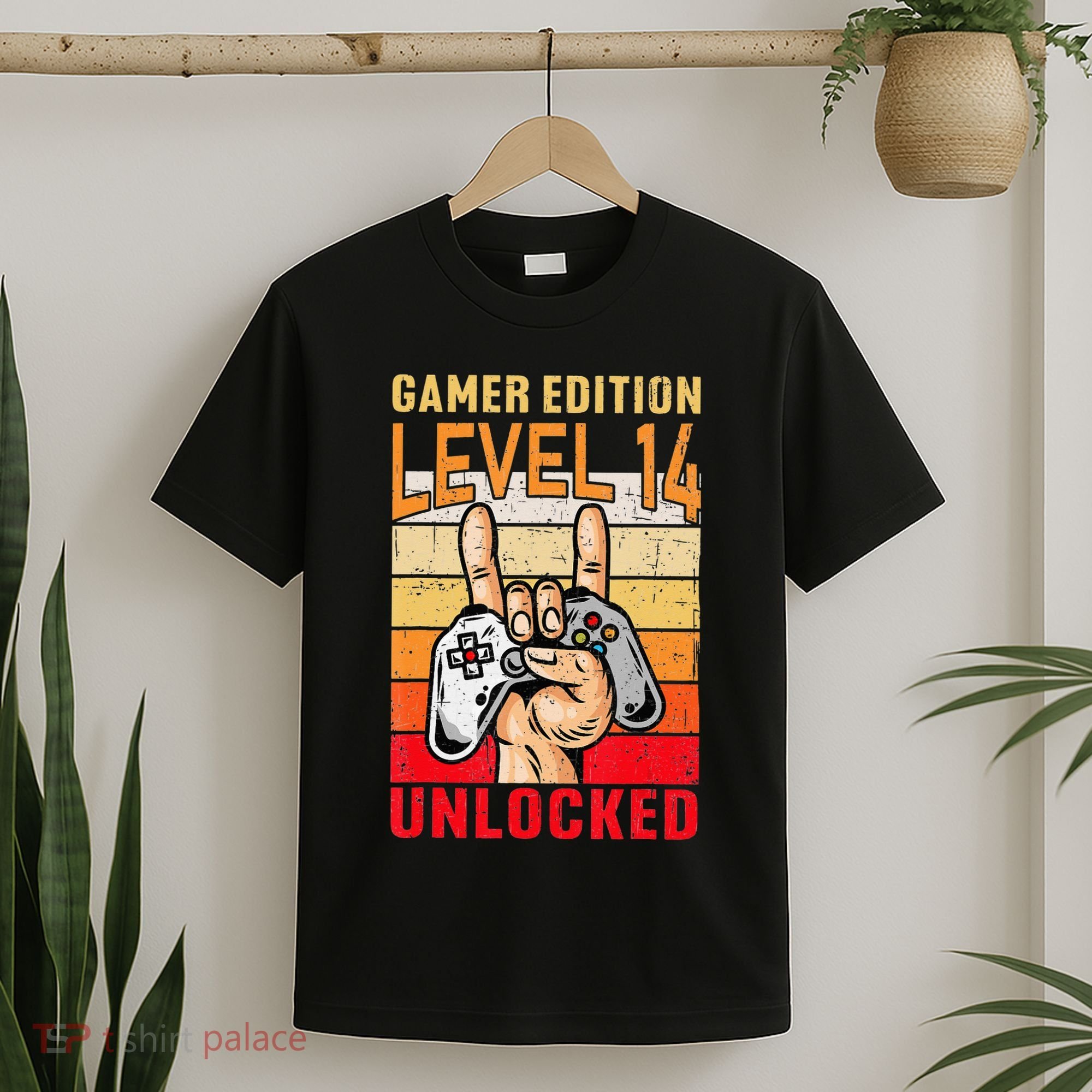 14Th Birthday Video Gamer Edition Level 14 Unlocked T-Shirt