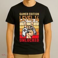 14Th Birthday Video Gamer Edition Level 14 Unlocked T-Shirt thumb 3