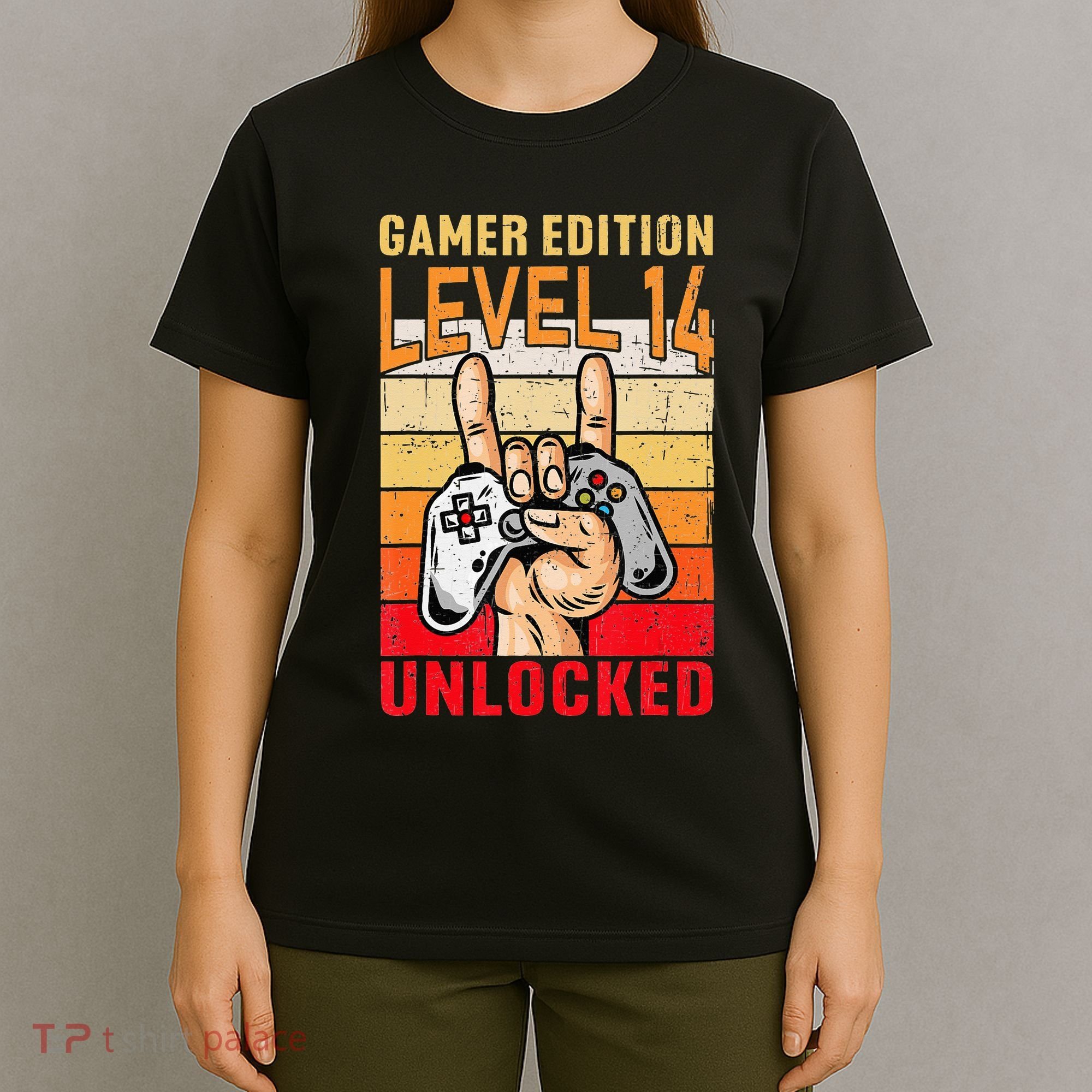 14Th Birthday Video Gamer Edition Level 14 Unlocked T-Shirt