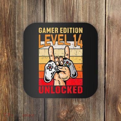 14Th Birthday Video Gamer Edition Level 14 Unlocked Coaster