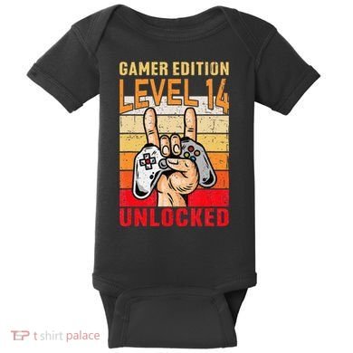 14Th Birthday Video Gamer Edition Level 14 Unlocked Baby Bodysuit