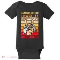 14Th Birthday Video Gamer Edition Level 14 Unlocked Baby Bodysuit thumb 0