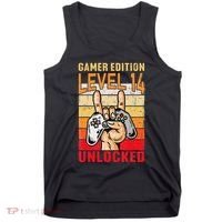 14Th Birthday Video Gamer Edition Level 14 Unlocked Tank Top thumb 0