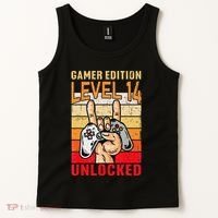 14Th Birthday Video Gamer Edition Level 14 Unlocked Tank Top thumb 2