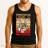 14Th Birthday Video Gamer Edition Level 14 Unlocked Tank Top thumb 3