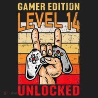 14Th Birthday Video Gamer Edition Level 14 Unlocked Golf Towel thumb 3